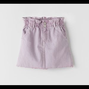 Zara paper bag waist denim skirt size 10